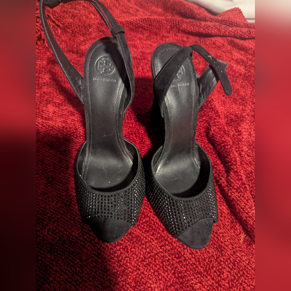 New Without Tags Tory Burch wedge rhinestone sandals
